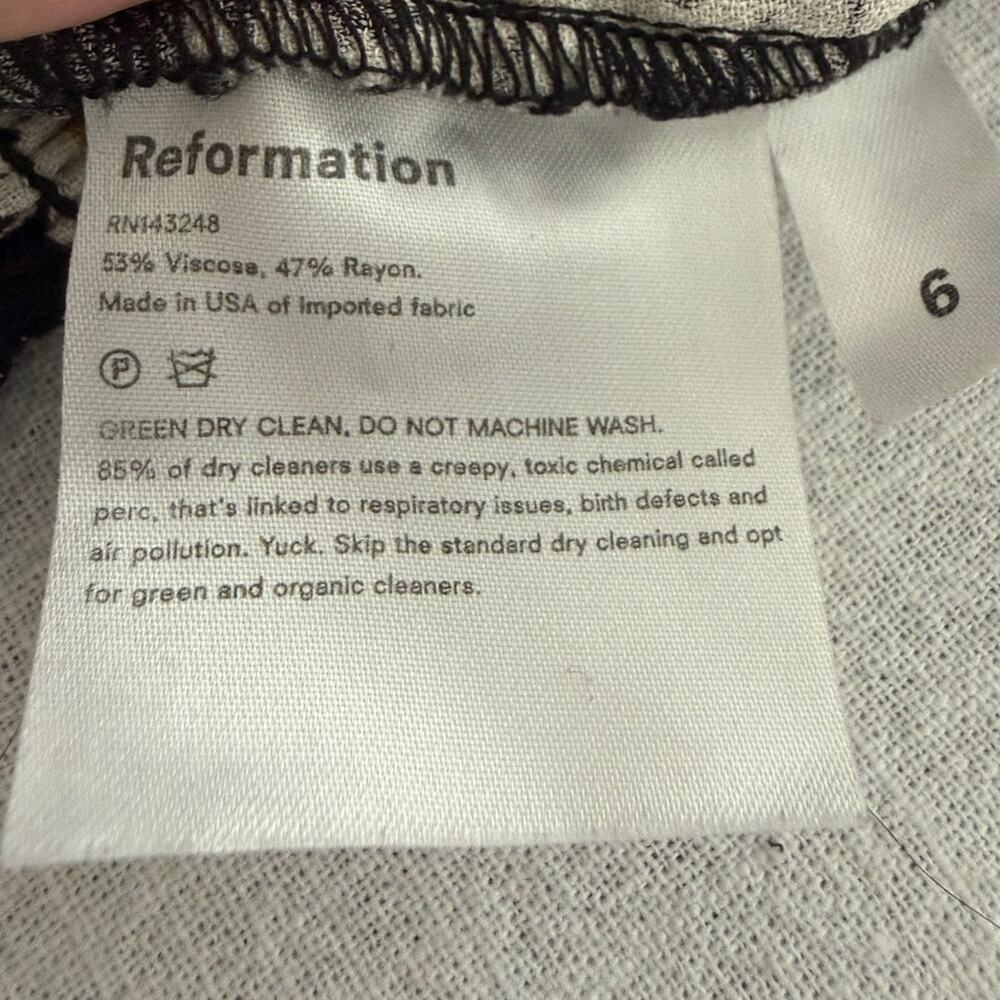 Reformation | Reign black daisy chain long sleeve shirt top | size 6 - Picture 5 of 7